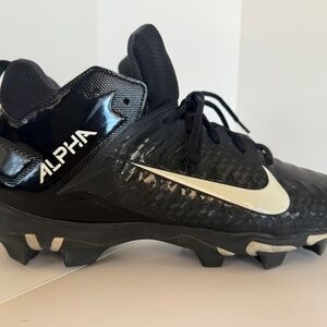 Nike Mens Sz 10.5 ***WIDE** Fastflex Alpha Black Lace Up Low Top Football Cleats